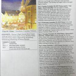 Day1-Day6 descriptions of the river cruise